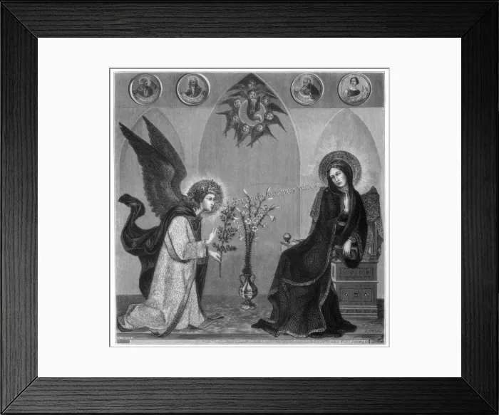 Framed Print : The Annunciation, 1333 (1870). Artist: J Petot Framed Print : The Annunciation, 1333 (1870). Artist: J Petot