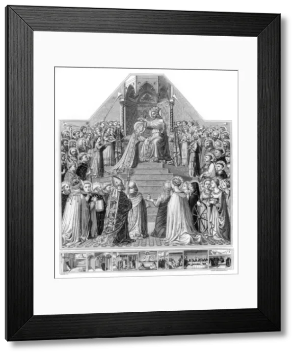 Framed Print : The Coronation of the Virgin, c1430-1432 (1870). Artist: Monvoisin Framed Print : The Coronation of the Virgin, c1430-1432 (1870). Artist: Monvoisin
