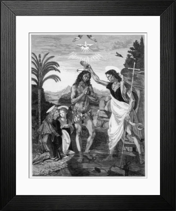 Framed Print : The Baptism of Christ, 1472-1475 (1870) Framed Print : The Baptism of Christ, 1472-1475 (1870)
