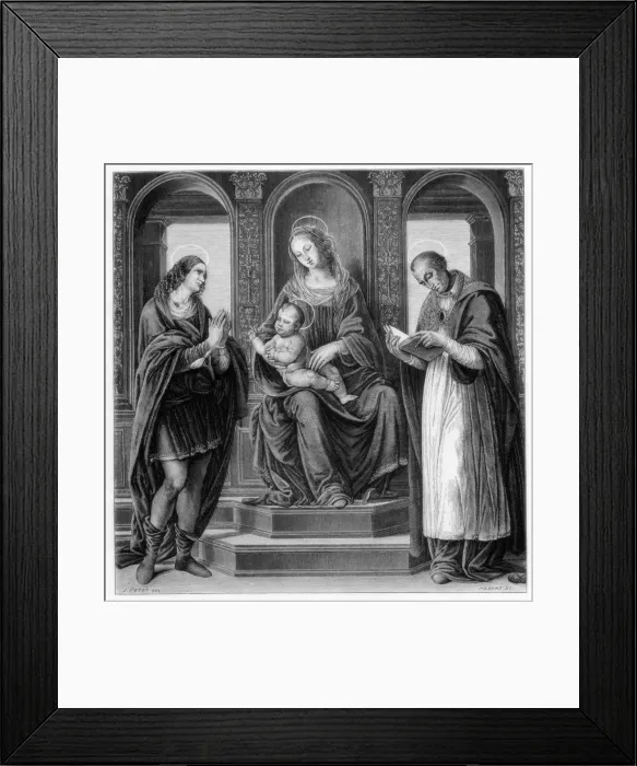 Framed Print : The Virgin and Child with St Julian and St Nicholas of Myra, 1490-1492 (1870). Artist: Hebert Framed Print : The Virgin and Child with St Julian and St Nicholas of Myra, 1490-1492 (1870). Artist: Hebert