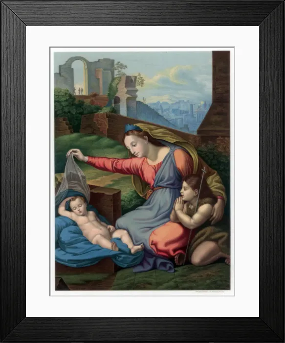 Framed Print : Madonna of the Blue Diadem, 1510-1511 (1870). Artist: Franz Kellerhoven Framed Print : Madonna of the Blue Diadem, 1510-1511 (1870). Artist: Franz Kellerhoven