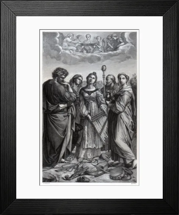 Framed Print : St Cecilia, 1514 (1870). Artist: Quesnel Framed Print : St Cecilia, 1514 (1870). Artist: Quesnel