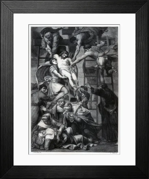 Framed Print : Descent from the Cross, c1545 (1870). Artist: E Thomas Framed Print : Descent from the Cross, c1545 (1870). Artist: E Thomas