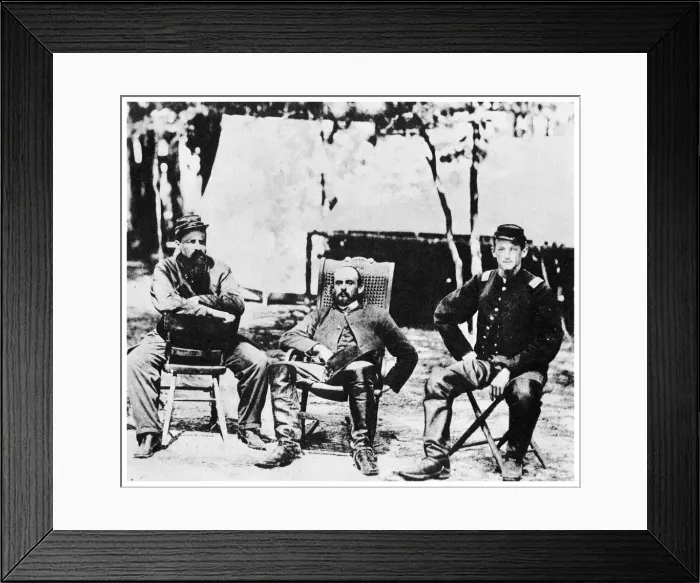 Framed Print : Union officers before the fall of Petersburg, American Civil War, 1864 (1955) Framed Print : Union officers before the fall of Petersburg, American Civil War, 1864 (1955)