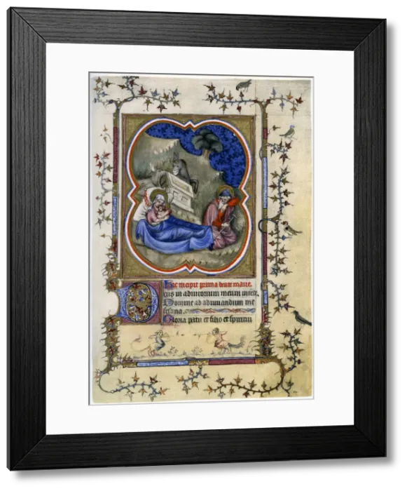 Framed Print : The Nativity, from a Book of Hours and Missal c1370 (1958) Framed Print : The Nativity, from a Book of Hours and Missal c1370 (1958)