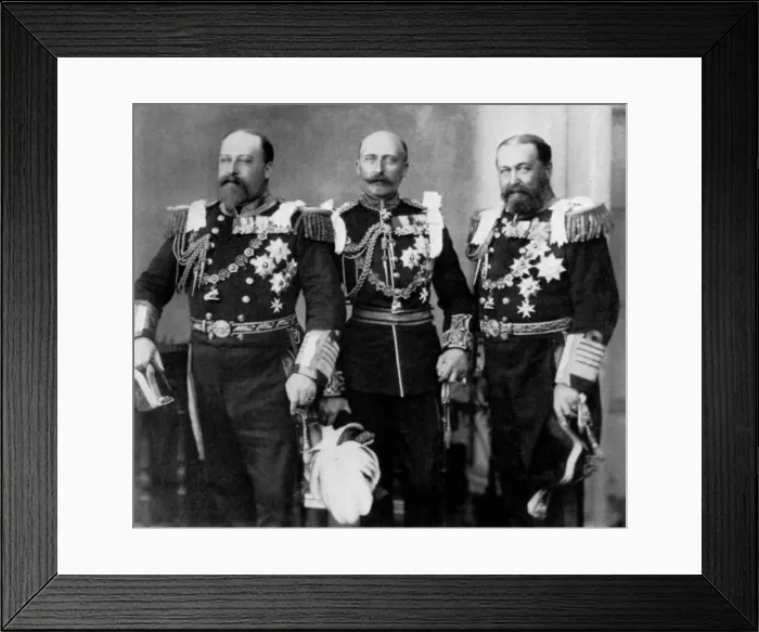 Framed Print : The Prince of Wales and his brothers at the wedding of the Duke of York, 6th July 1893 (1964). Artist: W&D Downey Framed Print : The Prince of Wales and his brothers at the wedding of the Duke of York, 6th July 1893 (1964). Artist: W&D Downey