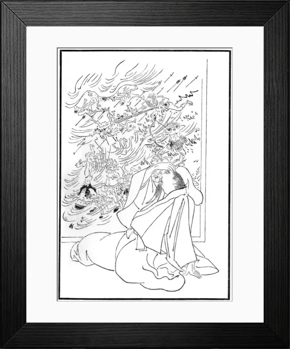 Framed Print : The death of Kose no Hirotaka, 1886 Framed Print : The death of Kose no Hirotaka, 1886
