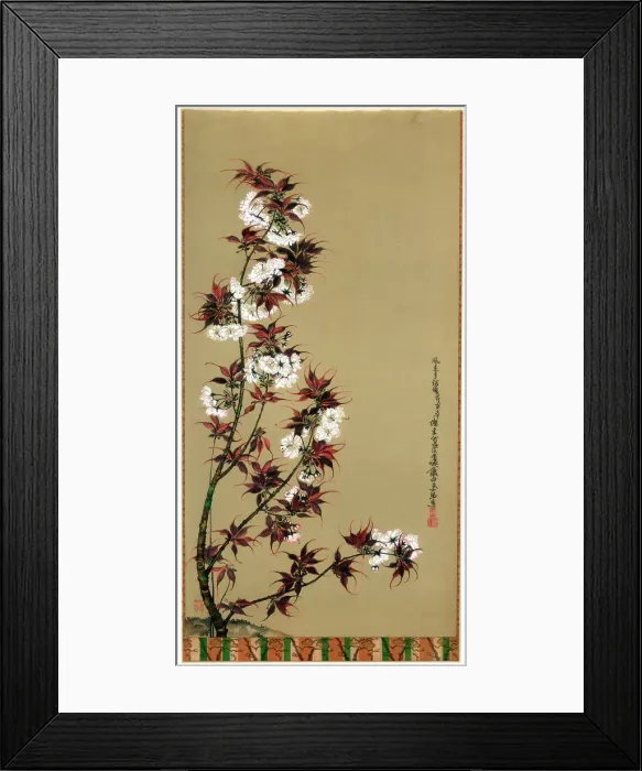 Framed Print : The Cherry Blossoms of Mikawa, 19th century (1886). Artist: Wilhelm Greve
