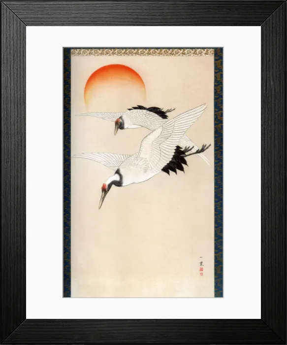 Framed Print : Cranes, c1840 (1886). Artist: Wilhelm Greve Framed Print : Cranes, c1840 (1886). Artist: Wilhelm Greve