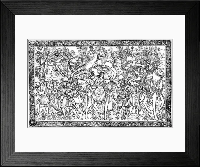 Framed Print : Historical and allegorical figures, tapestry at Hampton Court Palace, Richmond, London, 1930 Framed Print : Historical and allegorical figures, tapestry at Hampton Court Palace, Richmond, London, 1930