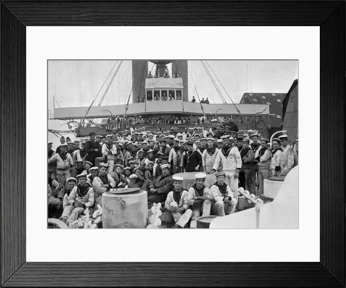 Framed Print : On the forecastle of HMS Royal Sovereign, 1895. Artist: Gregory & Co Framed Print : On the forecastle of HMS Royal Sovereign, 1895. Artist: Gregory & Co