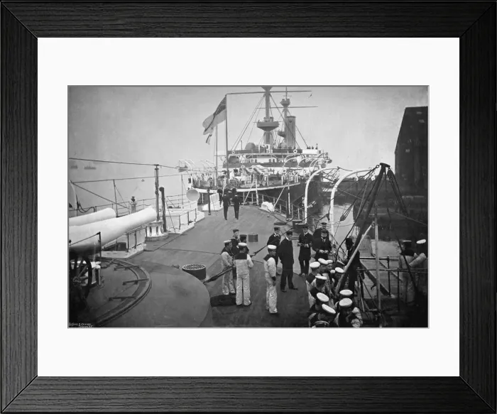 Framed Print : The battleship HMS Resolution, Portsmouth, Hampshire, 1896. Artist: Gregory & Co Framed Print : The battleship HMS Resolution, Portsmouth, Hampshire, 1896. Artist: Gregory & Co