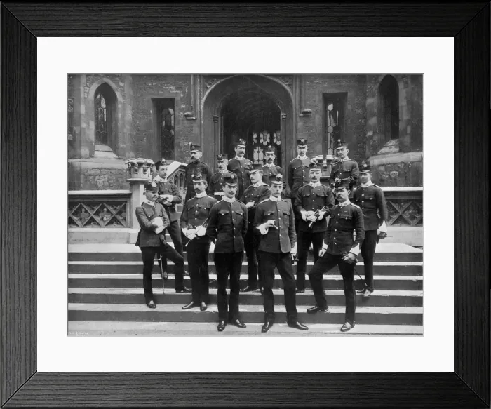 Framed Print : Officers of the 1st Suffolk Regiment at the Tower of London, 1895 (1896). Artist: WW Rouch Framed Print : Officers of the 1st Suffolk Regiment at the Tower of London, 1895 (1896). Artist: WW Rouch
