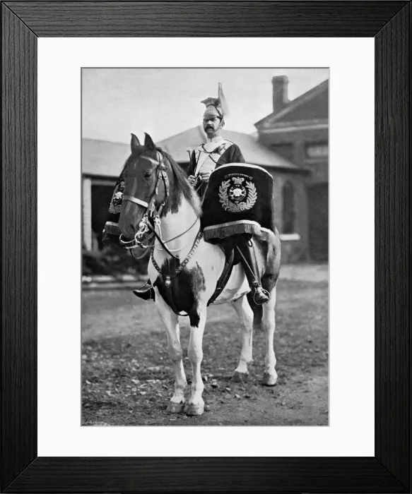 Framed Print : The drum horse of the 17th Lancers, 1896. Artist: Gregory & Co Framed Print : The drum horse of the 17th Lancers, 1896. Artist: Gregory & Co