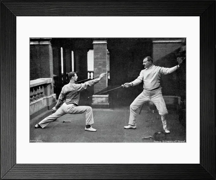 Framed Print : The fencing masters of the 1st Life Guards, 1896. Artist: W Gregory Framed Print : The fencing masters of the 1st Life Guards, 1896. Artist: W Gregory