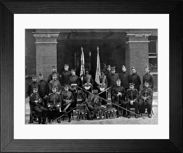 Framed Print : The officers and colours of the 1st Battalion, Royal Scots Fusiliers, 1896. Artist: Wyrall & Son Framed Print : The officers and colours of the 1st Battalion, Royal Scots Fusiliers, 1896. Artist: Wyrall & Son