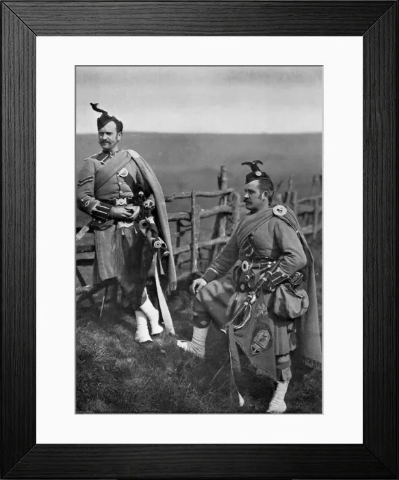 Framed Print : Pipe-Major Reith and Corporal-Piper Reith of the London Scottish, 1896. Artist: Gregory & Co Framed Print : Pipe-Major Reith and Corporal-Piper Reith of the London Scottish, 1896. Artist: Gregory & Co