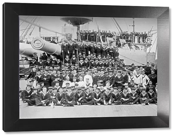 The company of the battleship HMS Howe, 1896. Artist: R Ellis