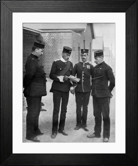 Framed Print : The battalion staff of the Die Hards, 1896. Artist: Gregory & Co Framed Print : The battalion staff of the Die Hards, 1896. Artist: Gregory & Co
