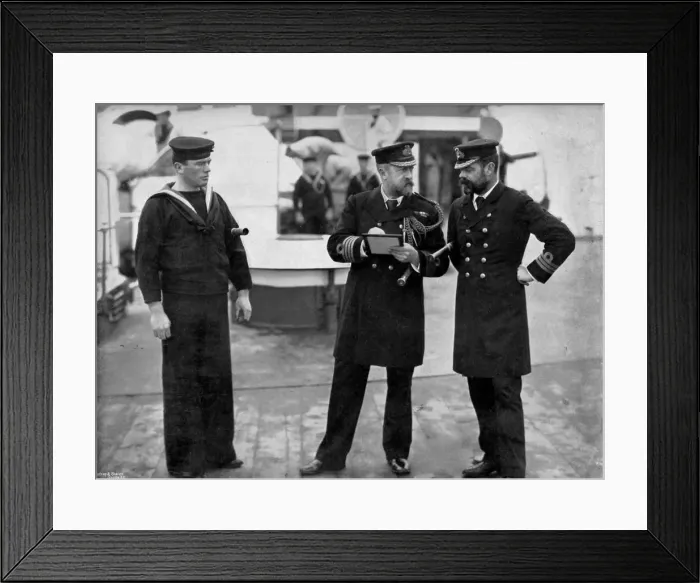 Framed Print : A message for the captain of the battleship HMS Magnificent, 1896. Artist: Gregory & Co Framed Print : A message for the captain of the battleship HMS Magnificent, 1896. Artist: Gregory & Co
