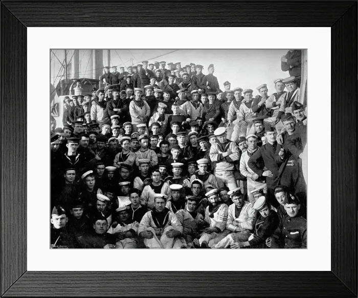 Framed Print : The company of the first class cruiser, HMS Imperieuse, 1896. Artist: A Debenham Framed Print : The company of the first class cruiser, HMS Imperieuse, 1896. Artist: A Debenham
