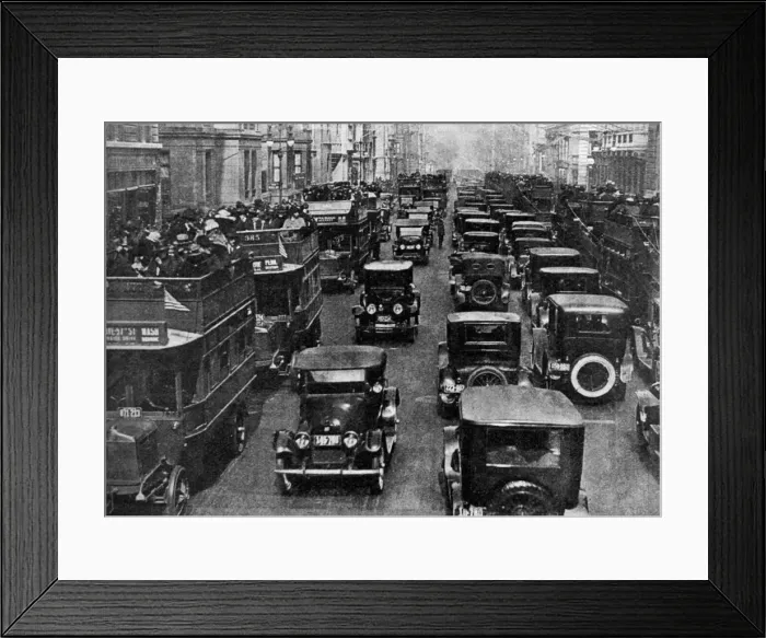 Framed Print : Traffic on 5th Avenue as seen from a control tower, New York City, USA, c1930s. Artist: Ewing Galloway Framed Print : Traffic on 5th Avenue as seen from a control tower, New York City, USA, c1930s. Artist: Ewing Galloway