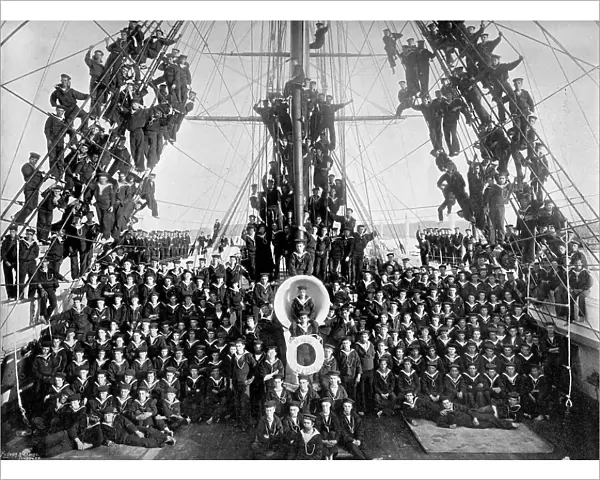 The sailor lads of the training ship HMS Lion at Devonport, Devon, 1896. Artist: WM Crockett