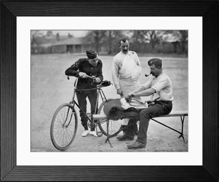 Framed Print : A trooper of the 2nd Life Guards polishing up for parade, 1896. Artist: Gregory & Co Framed Print : A trooper of the 2nd Life Guards polishing up for parade, 1896. Artist: Gregory & Co