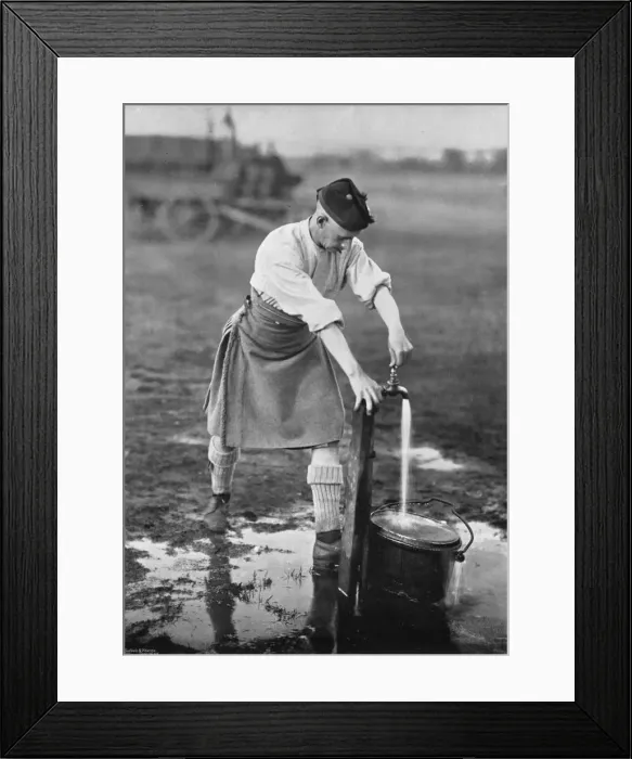 Framed Print : Camp like, getting water, 1896. Artist: Gregory & Co Framed Print : Camp like, getting water, 1896. Artist: Gregory & Co