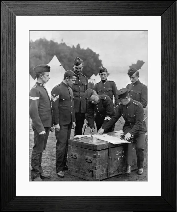 Framed Print : Settling accounts among the militiamen, 1896. Artist: Gregory & Co Framed Print : Settling accounts among the militiamen, 1896. Artist: Gregory & Co