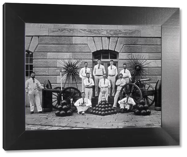 Senior league Cricket XI of the Royal Naval Ordnance Department, Plymouth, Devon, 1896. Artist: WM Crockett