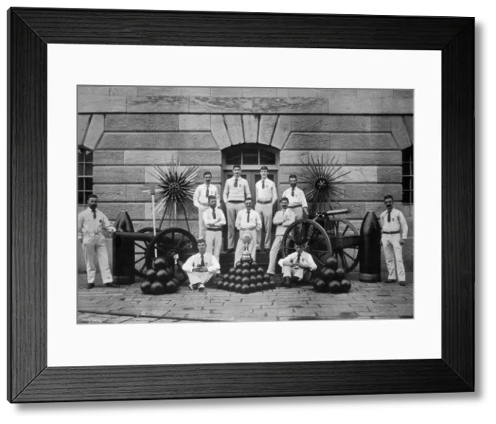 Framed Print : Senior league Cricket XI of the Royal Naval Ordnance Department, Plymouth, Devon, 1896. Artist: WM Crockett Framed Print : Senior league Cricket XI of the Royal Naval Ordnance Department, Plymouth, Devon, 1896. Artist: WM Crockett