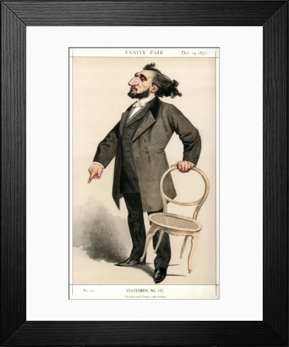 Framed Print : He Devoured France with Activity, Leon Gambetta, French statesman, 1872. Artist: Montbard Framed Print : He Devoured France with Activity, Leon Gambetta, French statesman, 1872. Artist: Montbard