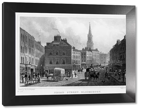 Broad Street, Bloomsbury, London, 19th century. Artist: William Woolnoth