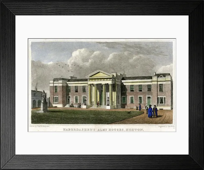 Framed Print : Haberdashers Alms Houses, Hoxton, Hackney, London, 1828. Artist: John Rolph Framed Print : Haberdashers Alms Houses, Hoxton, Hackney, London, 1828. Artist: John Rolph