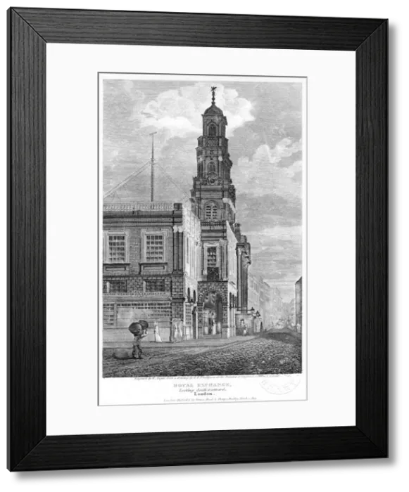 Framed Print : Royal Exchange, looking south-west, City of London, 1809. Artist: W Angus Framed Print : Royal Exchange, looking south-west, City of London, 1809. Artist: W Angus