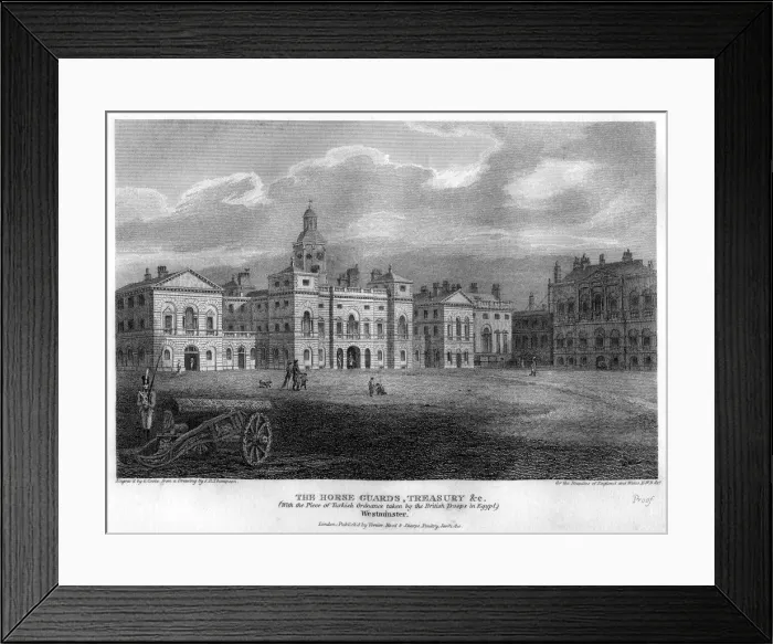 Framed Print : Horse Guards, Westminster, London, 1810. Artist: G Cooke Framed Print : Horse Guards, Westminster, London, 1810. Artist: G Cooke