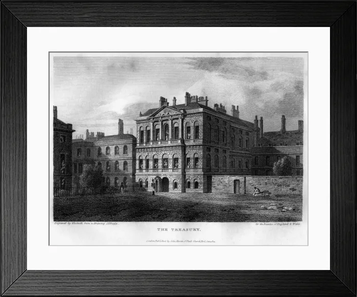 Framed Print : The Treasury, Westminster, London, 1814. Artist: Woolnoth Framed Print : The Treasury, Westminster, London, 1814. Artist: Woolnoth