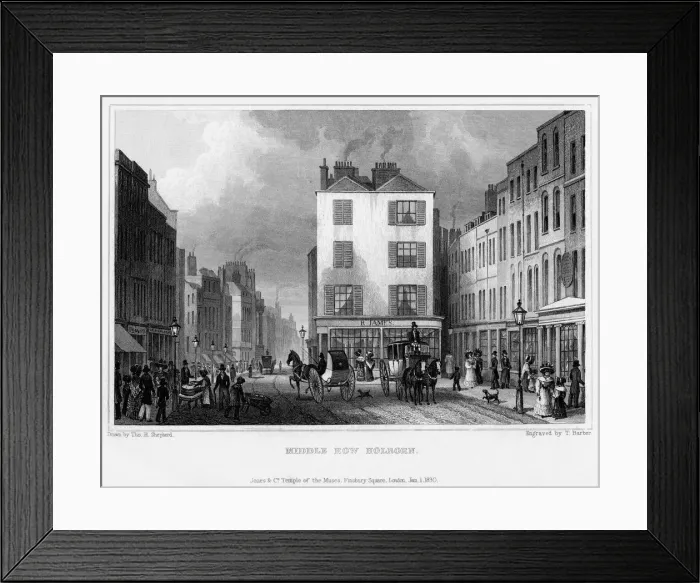 Framed Print : Middle Row, Holborn, London, 1830. Artist: Thomas Barber Framed Print : Middle Row, Holborn, London, 1830. Artist: Thomas Barber