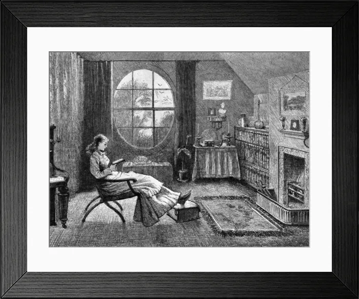Framed Print : A female student at Cambridge University, 1873 (1951) Framed Print : A female student at Cambridge University, 1873 (1951)