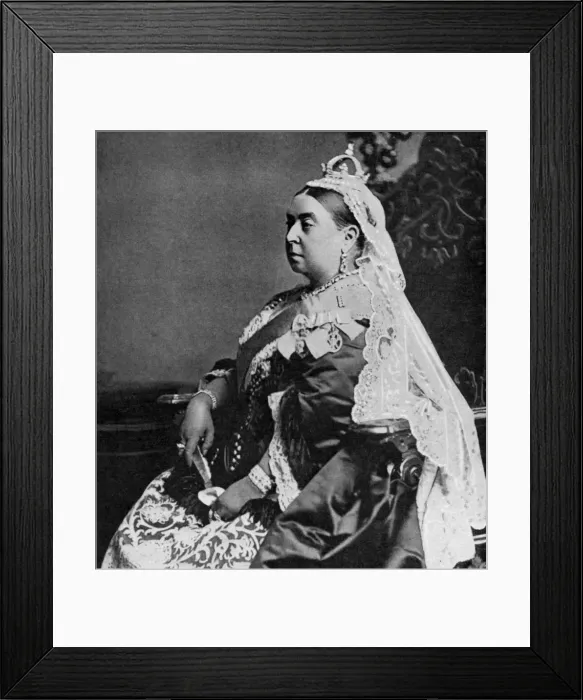 Framed Print : Queen Victoria in ceremonial robes at her Golden Jubilee, 1887 (1951) Framed Print : Queen Victoria in ceremonial robes at her Golden Jubilee, 1887 (1951)