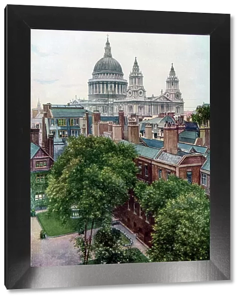 View from the Old Bailey towards St Pauls Cathedral, London, c1930s. Artist: WS Campbell