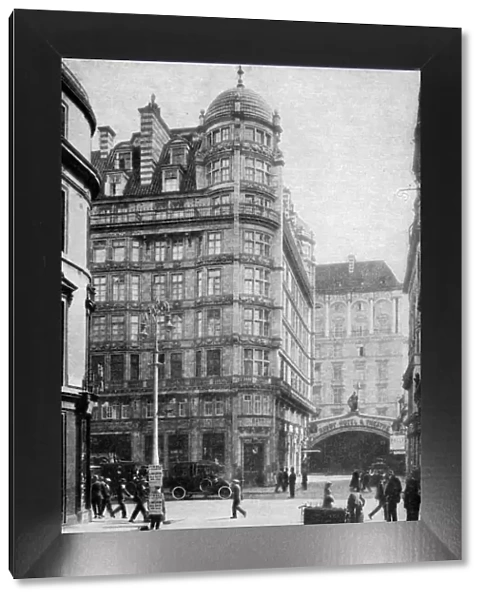 Savoy Hotel and Theatre across the Strand from Norfolk Street, London, c1930s