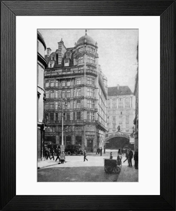 Framed Print : Savoy Hotel and Theatre across the Strand from Norfolk Street, London, c1930s Framed Print : Savoy Hotel and Theatre across the Strand from Norfolk Street, London, c1930s