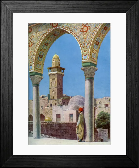 Framed Print : Islamic minaret on Temple Mount, Jerusalem, Palestine, c1930s. Artist: Donald McLeish Framed Print : Islamic minaret on Temple Mount, Jerusalem, Palestine, c1930s. Artist: Donald McLeish