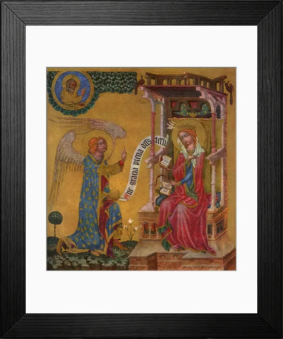 Framed Print : Annunciation of the Virgin Mary, c1350 (1955). Artist: Master of the Vyssi Brod Altar Framed Print : Annunciation of the Virgin Mary, c1350 (1955). Artist: Master of the Vyssi Brod Altar