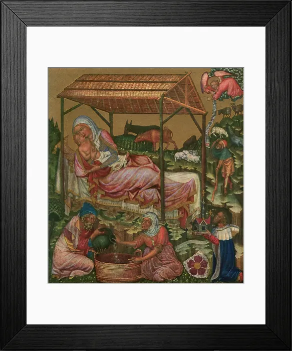 Framed Print : Birth of Christ, c1350 (1955). Artist: Master of the Vyssi Brod Altar Framed Print : Birth of Christ, c1350 (1955). Artist: Master of the Vyssi Brod Altar
