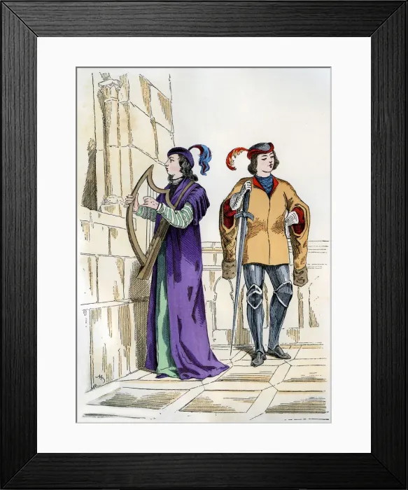 Framed Print : Page and troubadour of the 13th century, 1882-1884 Framed Print : Page and troubadour of the 13th century, 1882-1884