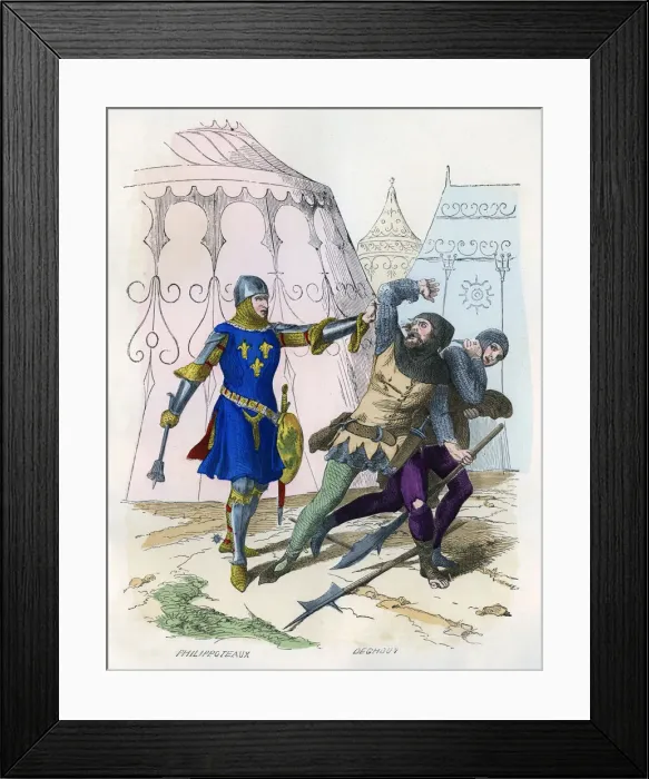 Framed Print : A Sergeant at Arms to the king arrests a militia looter, 1290-1330 (1882-1884) Framed Print : A Sergeant at Arms to the king arrests a militia looter, 1290-1330 (1882-1884)