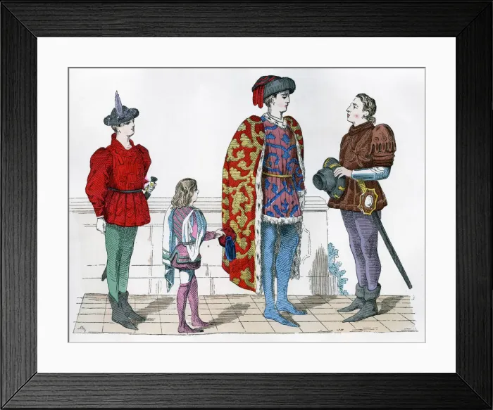 Framed Print : Page, master and valet, 1440-1450 (1882-1884) Framed Print : Page, master and valet, 1440-1450 (1882-1884)